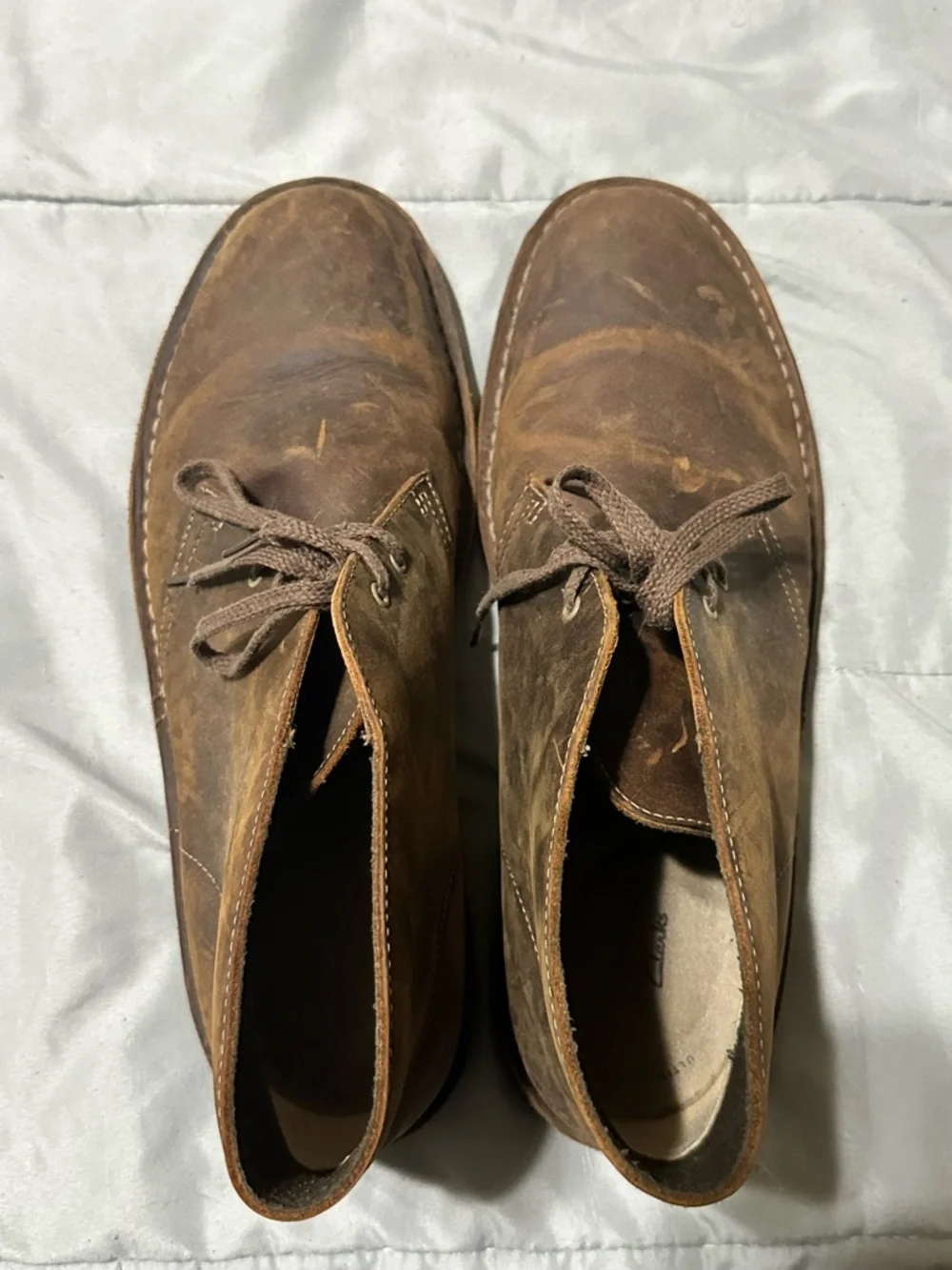 Clarks Bushacre Chukka Desert Boots Mens US 13 M Brown Leather Ankle Outdoor
